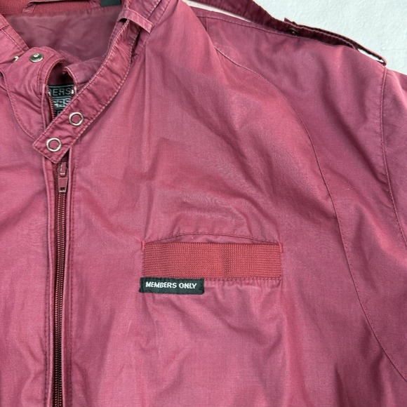 MEMBERS ONLY Men's Size 42 (M-L) Jacket Cafe Racer Bomber Vintage Maroon Retro - Picture 4 of 7